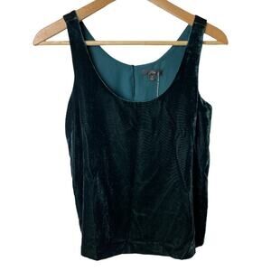 J. Crew Dark Green Velvet Sleeveless Top Blouse Women's Size O NWT